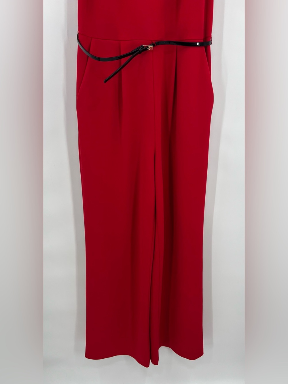 Red flutter sleeve wide leg jumpsuit 8 wedding guest formal dinner cocktail - Picture 7 of 14